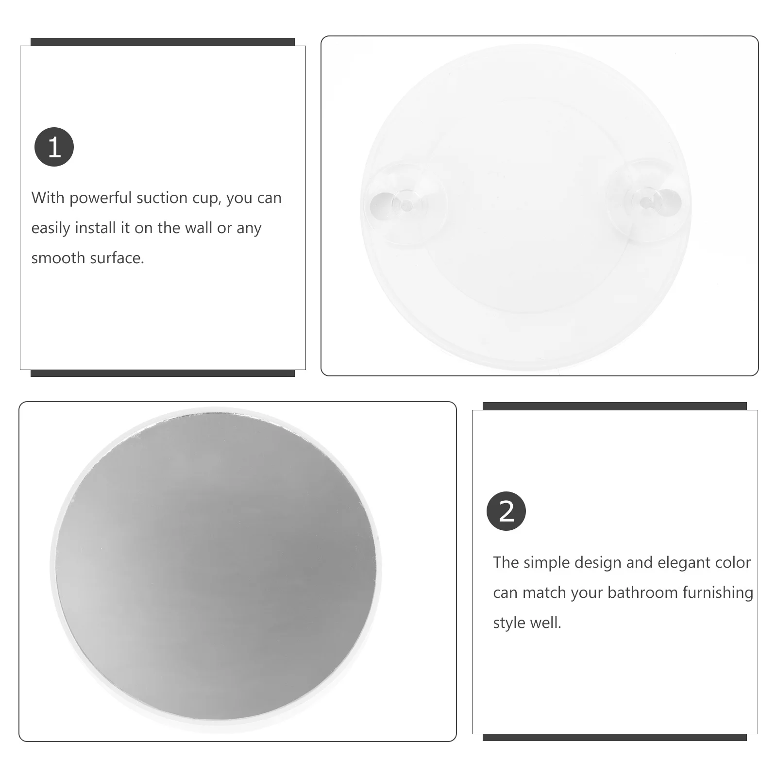 

2Pcs Suction Cup Bathroom Makeup Mirror 15x Magnifying Wall White Mirror Waterproof Anti-Mist Practical Shaving