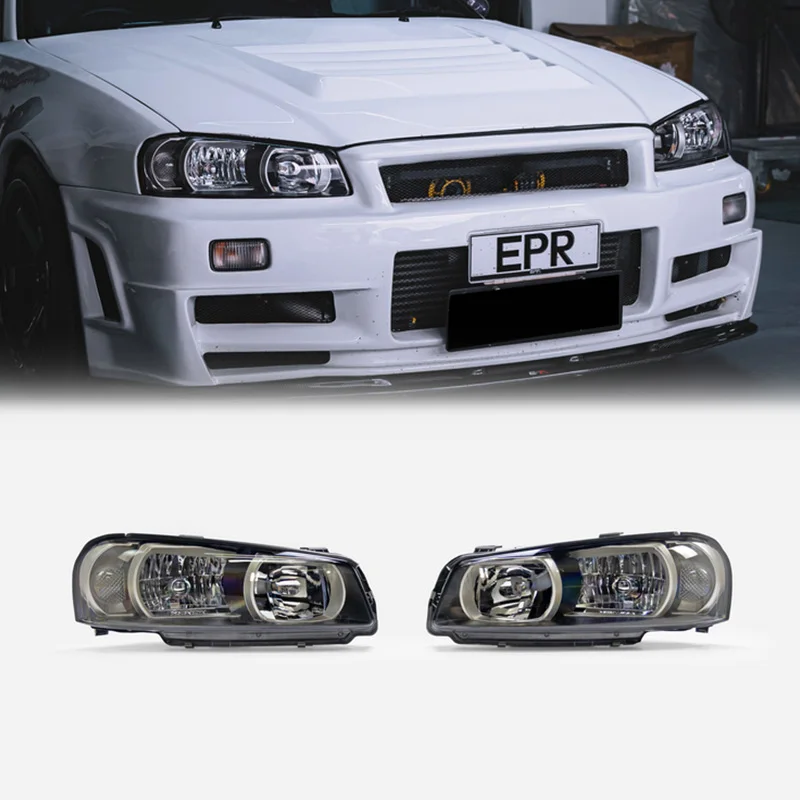

Для NISSAN SKYLINE R34 GTR OE Тип светодиодной накладки на фару — аксессуар для обновления внешнего освещения, идеально подходит для GTR R34