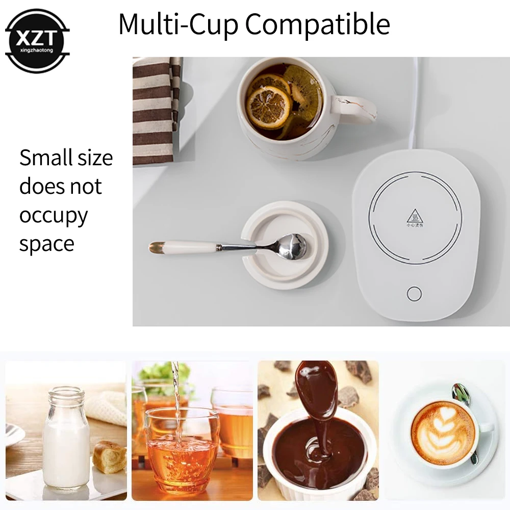 Heating Cup Thermostat Coaster USB/EU Plug for Home Office Daily Beverage Coffee Milk Cup Heating Mat