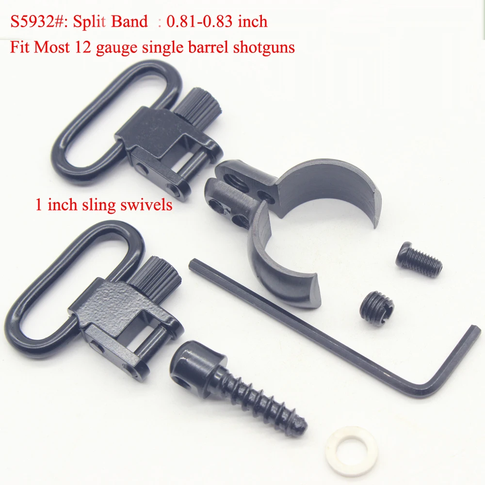 TriRock Shotgun Sling Mount Kit - Fits Most 12 Ga. Magnum Split Band .81