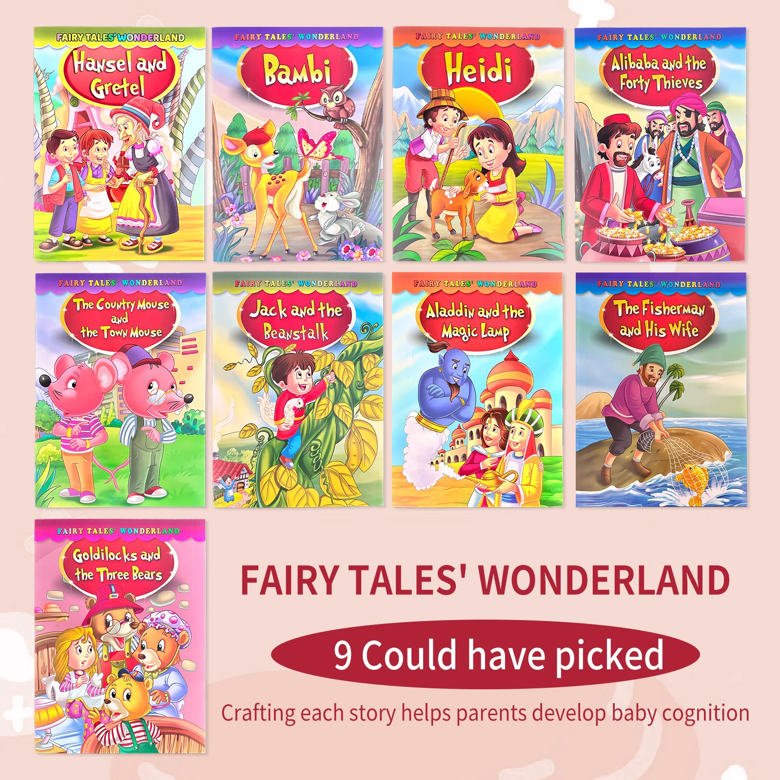 Fairy Tale Wonderland Storybooks Kids Educational Bedtime Reading Set With Full Storylines Fine Illustrations And Narratives
