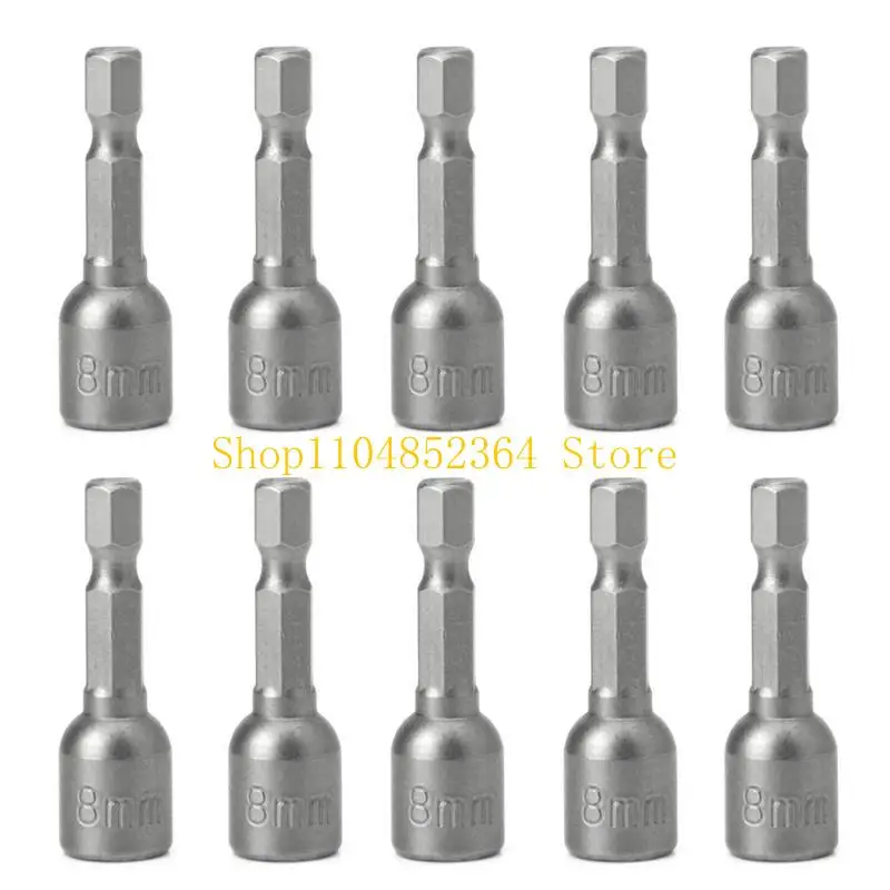 

652F Набор из 10 магнитных гаечных отверток 8 мм, 5/16 дюйма, переходник, шестигранное сверло