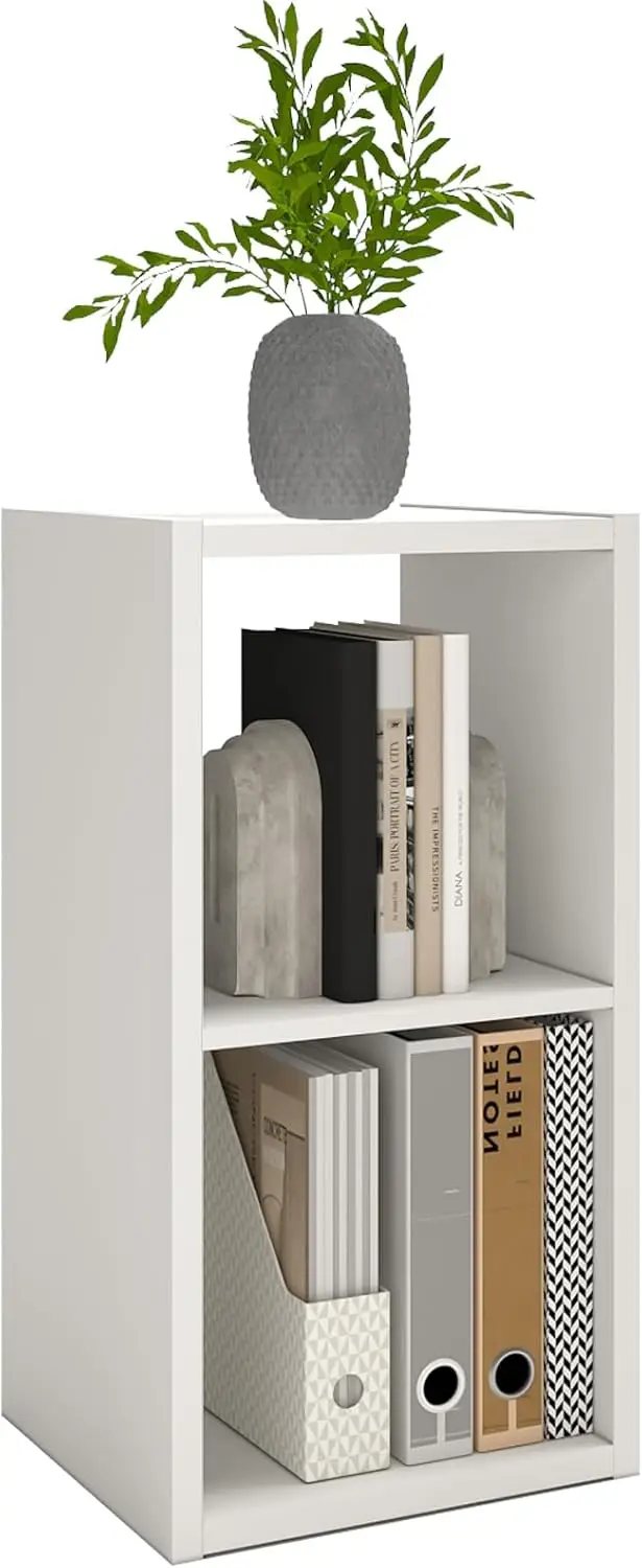 【2026 Wooden Thick Border 2 Cube Shelf Storage Organizer with Anti-Tipping Kits + Reversible Open Back Bookcase (11 * 1