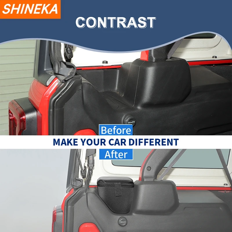 SHINEKA تستيفها مناسبة لسيارة جيب رانجلر JL 4-Door 2024 2025 صندوق تخزين جانبي لصندوق السيارة ملحقات داخلية منظم #2