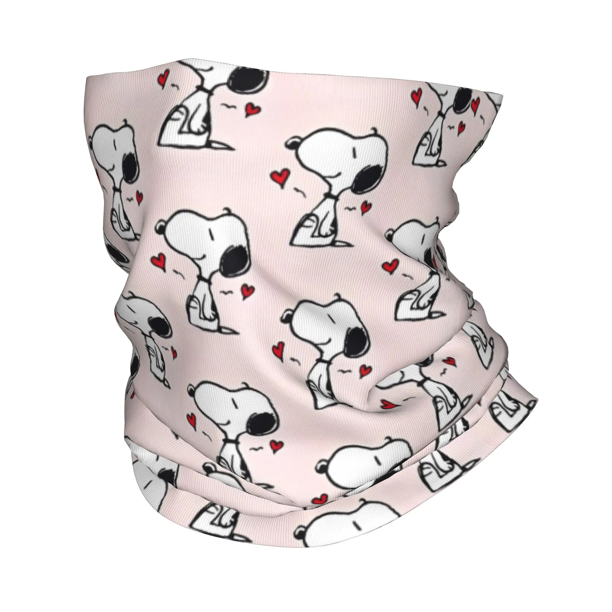 

Pink Snoopys Heart Bandana Neck Gaiter Printed Face Scarf Warm Headband Fishing Unisex Adult Washable
