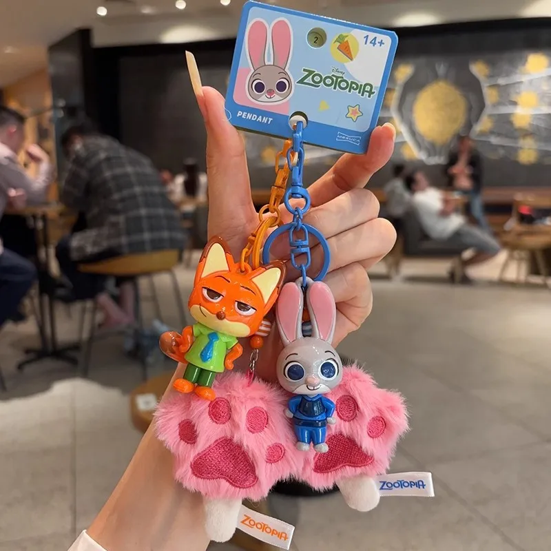 พวงกุญแจตุ๊กตา Zootopia ของแท้ การ์ตูนจูดี้ ฮอปส์ และ นิค ไวลด์ พวงกุญแจรถยนต์ ของตกแต่งกระเป๋า