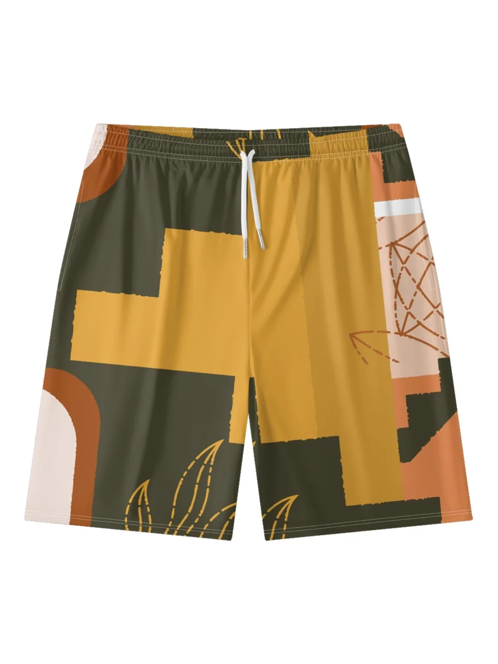 Geometric Abstract Art Printed Urban Shorts Summer Essential Cool Chic Beachwear Gym Streetwear Couple All-Match Plus Size 9XL