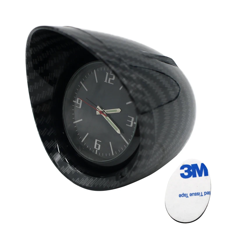 Reloj Interior para salpicadero de coche, adorno de fibra de carbono, consola, reloj para BMW Benz, Audi, Honda, Ford, Chevrolet, decoración de coche