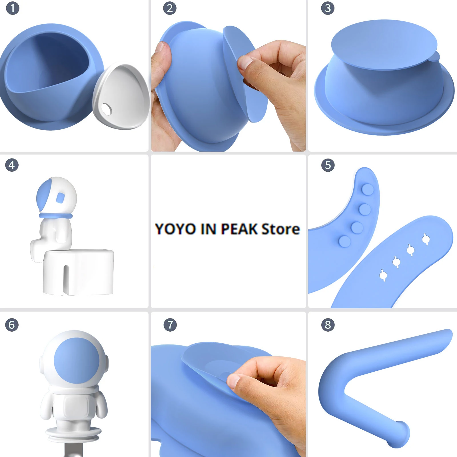 Silicone conjunto de alimentação do bebê, desenhos animados, antiderrapante, babador, otário, tigela, prato, copo, colher, garfo, prato dividido,