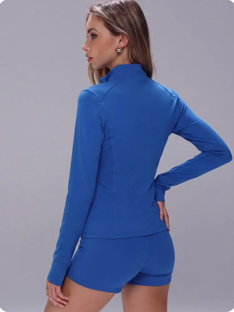 Sports Long Sleeve Solid Color Top Women Gym Yoga Top Workout Clothes Sports T Shirt Fitness Activewear Running Tight Tops