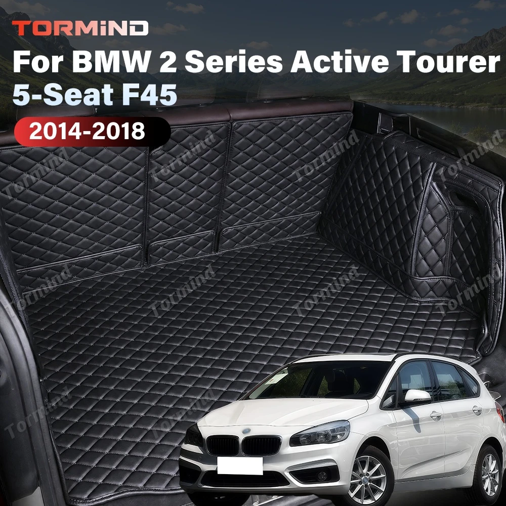 Tormind For BMW 2 Series Active Tourer 5-Seat F45 2014-2018 Car Trunk Mats Carpet Cargo Liner Backrest Pad Interior Accessories