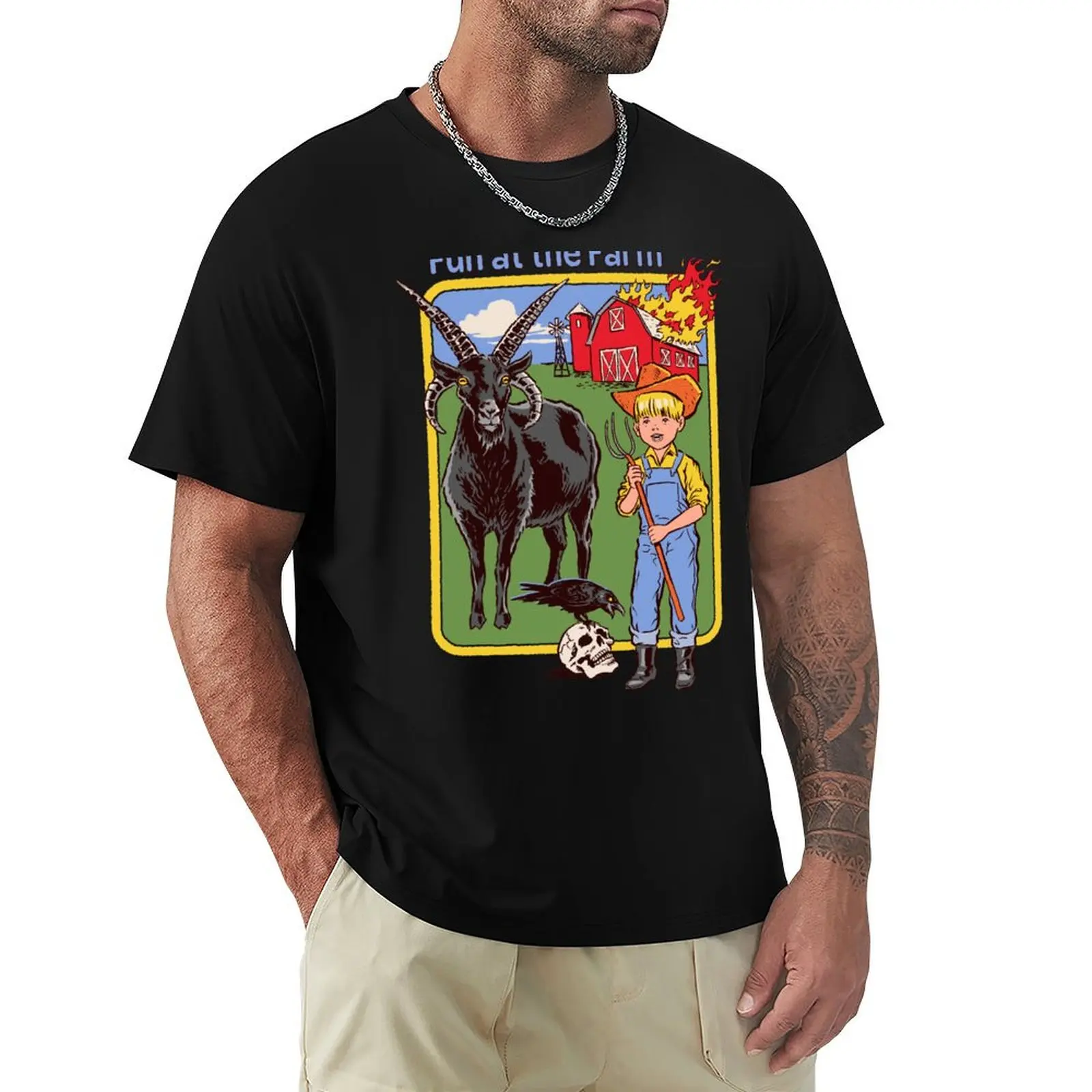 

Fun at the Farm T-Shirt funny shirt cotton summer shirt vintage anime shirt Short sleeve tee plain t shirts men