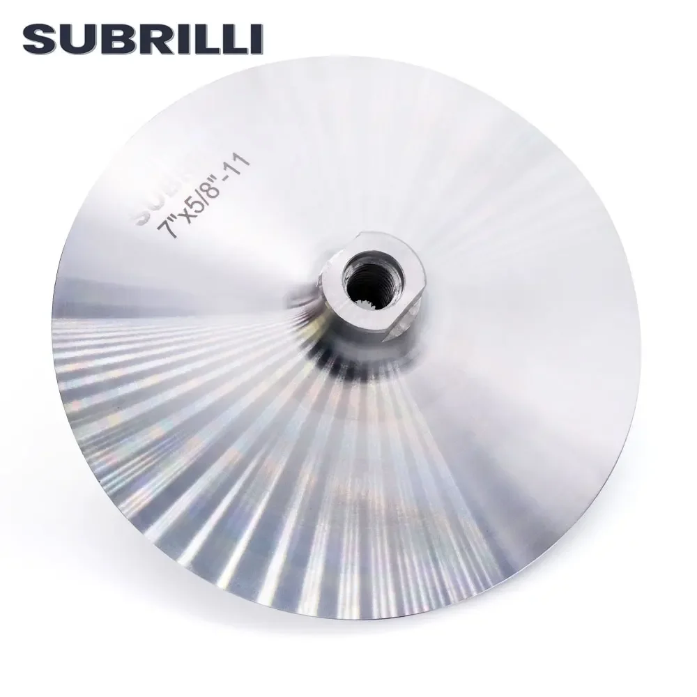 

SUBRILLI 7 Inch Aluminum Backing Pad For Polisher Diamond Polishing Sanding Disc Backer Holder M14 5/8"-11 Abrasive Bonnet