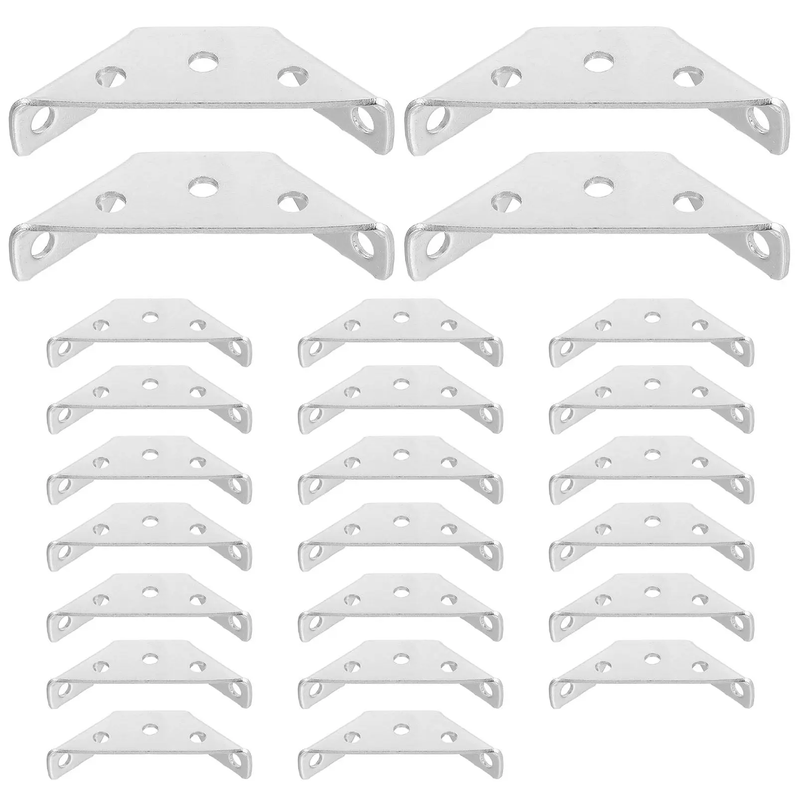 

24Pcs Stainless Steel Corner Braces Trapezoidal Design Concealed Installation Heavy Duty Shelf Support Cabinet Mounting