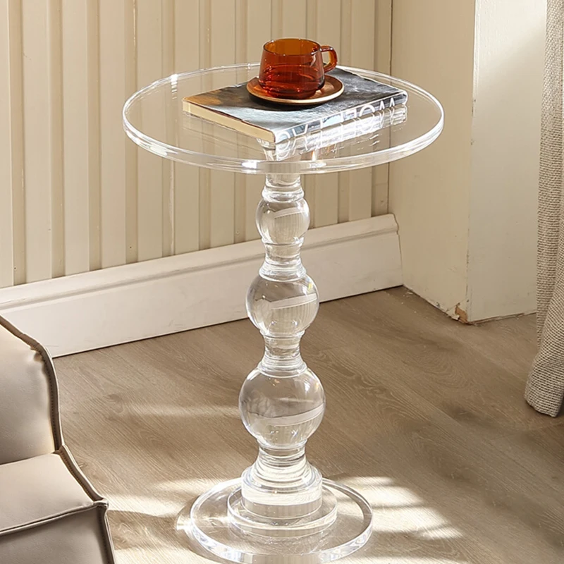 Modern Transparent Round Coffee Sofa Side Creative Living Room Small Tea Home Furniture Decoration