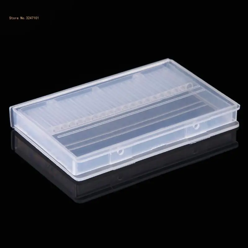 Portable Transparent Acrylic 20 Hole Drill Bits Box Plastic Display Stand Container Use Used for 3/32