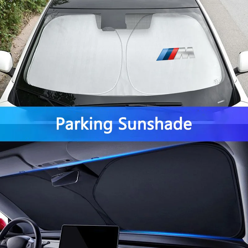 Car Foldable Windshield Sunshade Cover Blocks UV Refletive For BMW M Emblem M3 E46 E36 E34 F10 E90 F30 E60 F30 E53 E30 E92 E87