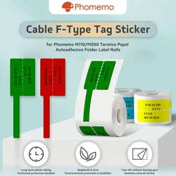 Cable F-Type Tag Label Phomemo Sticker Paper for M110/M200 Mini Printer Thermal Paper Folder Self-Adhesive Labels