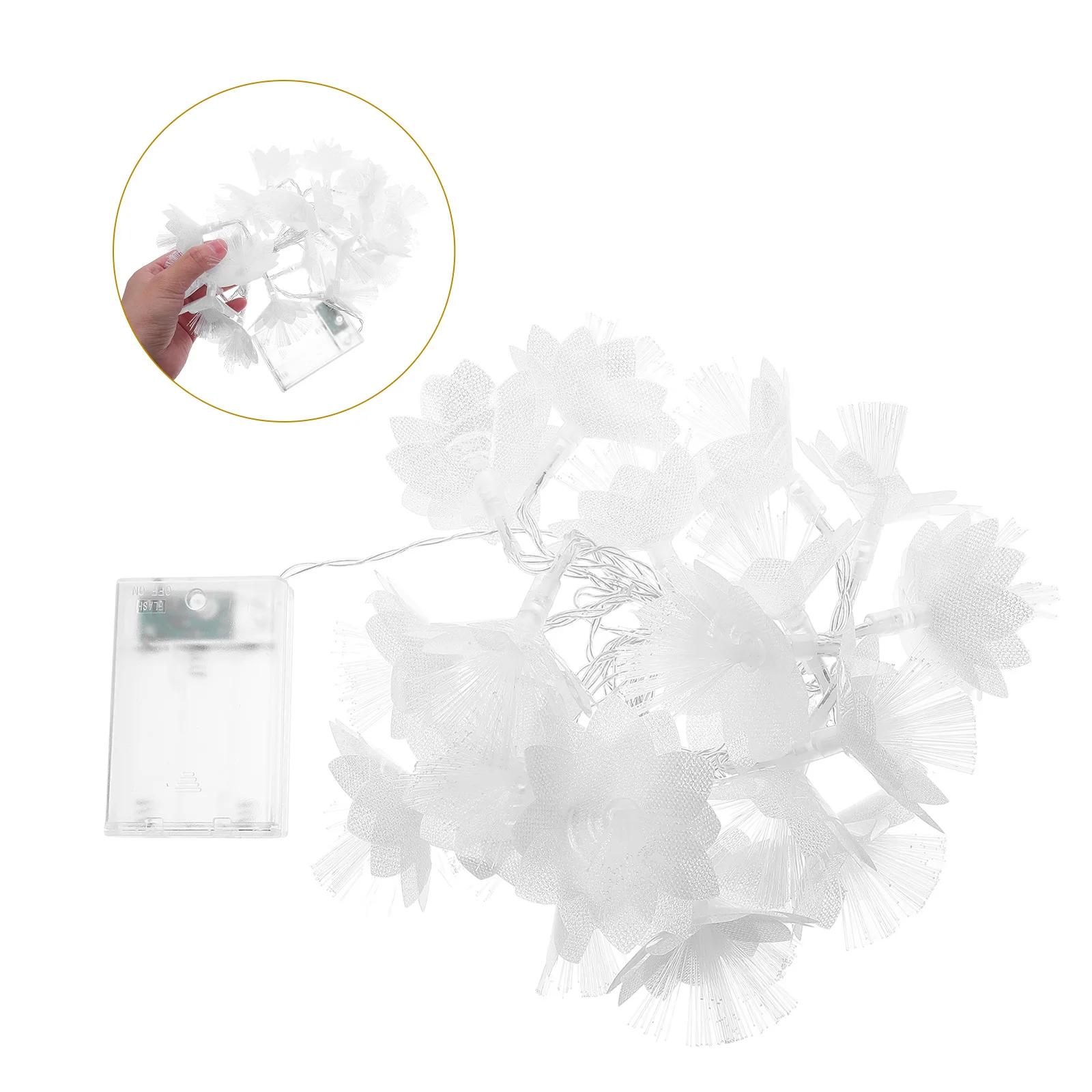 

Fiber Optic Flower Light String Decorations Garland with Lights Outdoor Easter Fairy Flowing PC Girl Operated LED