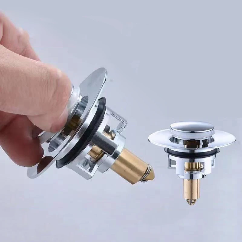 Bounce Core Pop-up Drain Filter Bathroom Stainless Steel Bounce Core Push-type Hair Stopper Basin Pop-up Drain Filter