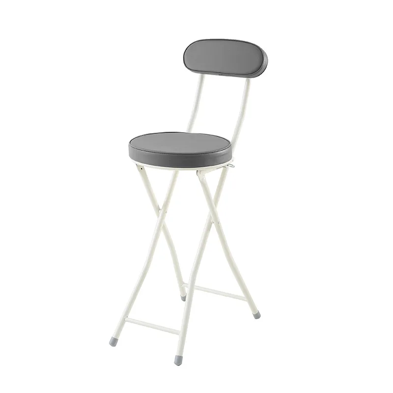 Foldable Chairs Modern Simple Bar Stool Portable Coffee Dining Chairs PU Backrest Fashion
