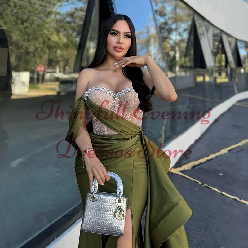 Thinyfull Formal Mermaid Prom Dresses Sexy Sweetheart Beadings Evening Party Dress Women Night Cocktail Prom Gowns Custom Size