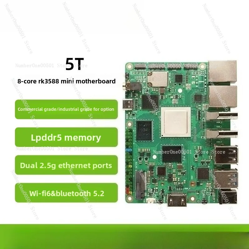 5T RK3588 Mini Main Board Octa-core CPU Dual 2.5G Network Port LPDDR5