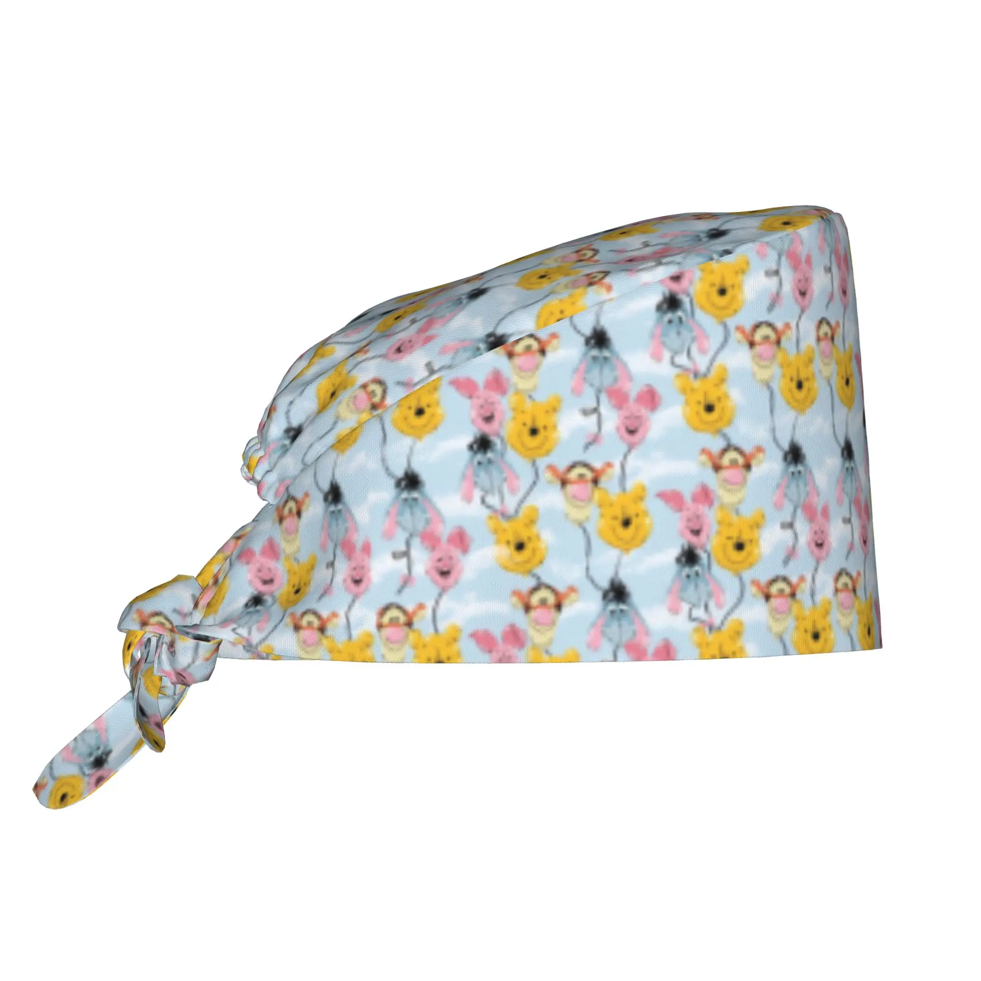Custom Winnies Anime Poohes Scrubs Cap Surgical Hats Men Women Bears Cartoon Operating Room Cap Operator Hats Lab Works Hat