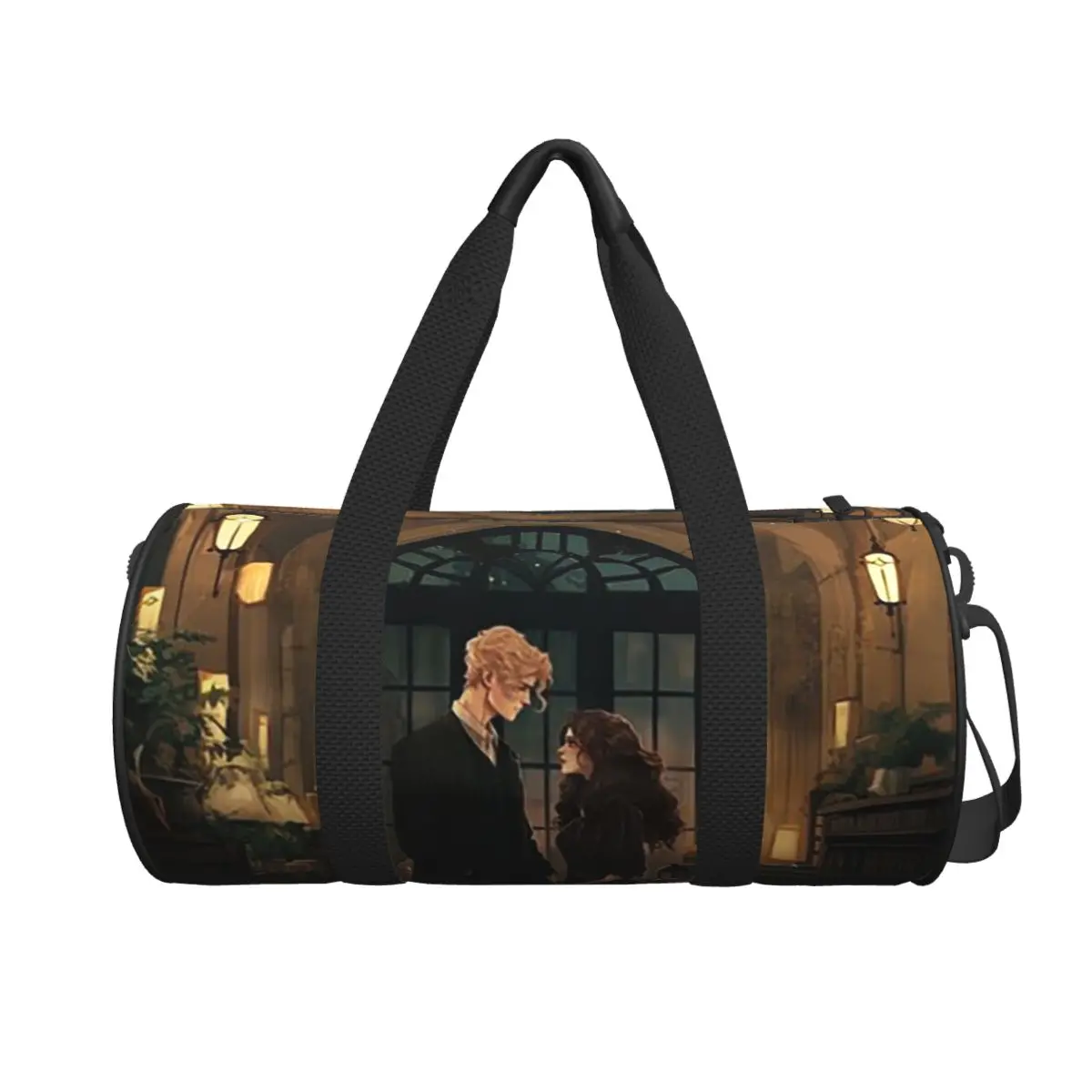 

Dramione At The Library Large Duffle Gym Bag Multi-Functional Duffle Travel Bags Handbags Fitness bag