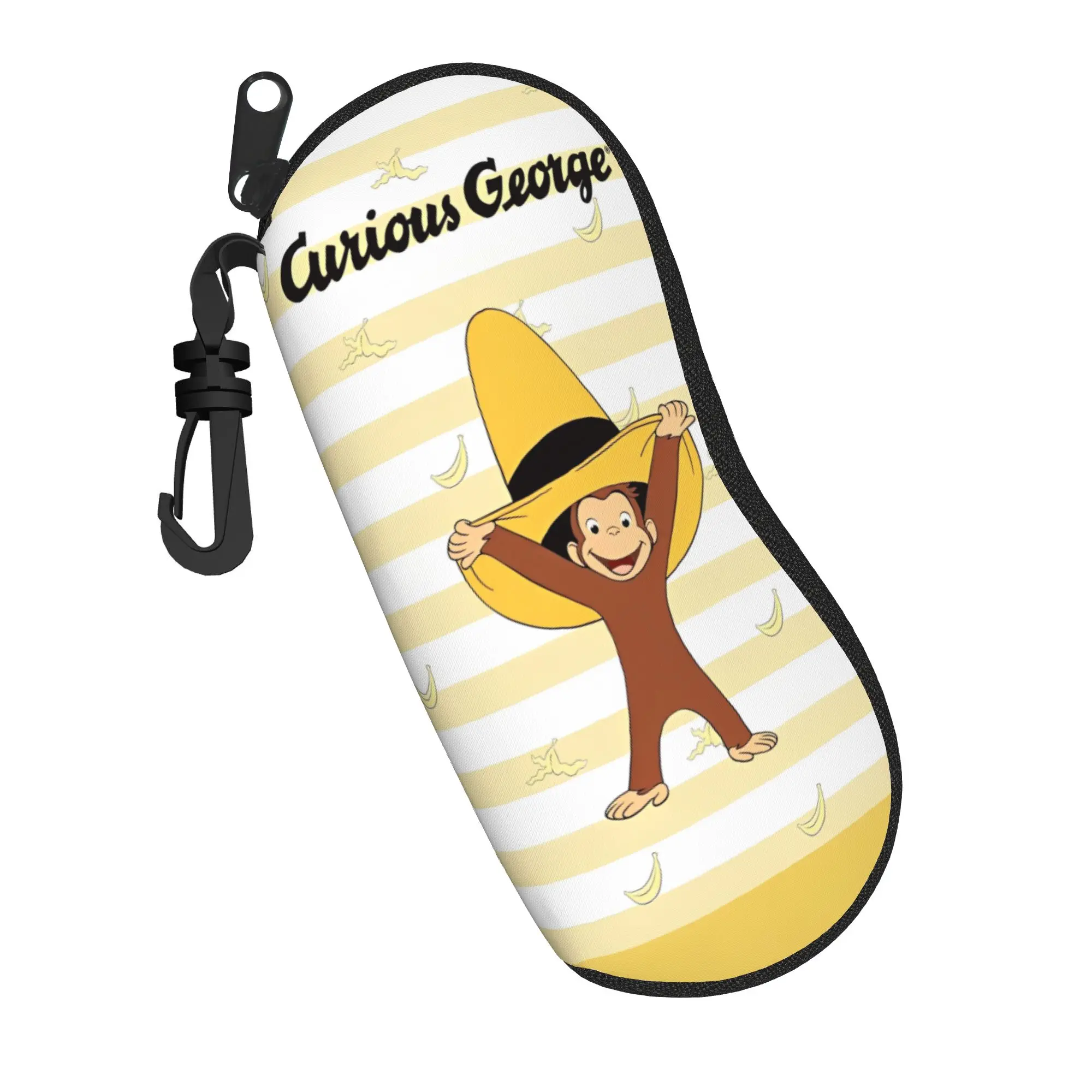 Curious George African monkey Anime Accessories Glasses Case for Women Fashion Box  Eyeglasses Storage Box Eyeglasses Box