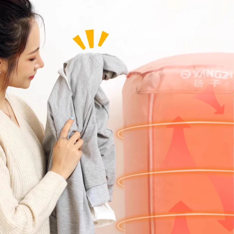 Pengering Pakaian Mini Portabel Mesin Pengering Lipat untuk Pakaian Bayi Asrama Laundry dengan Rak Dua Lapis Aliran Udara 360 Pemanas