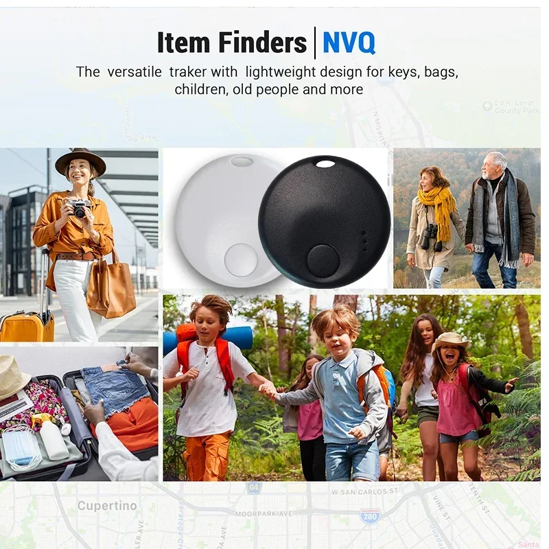 XIAOMI New Mini Smart Tag Bluetooth Luggage Tracker Works with Apple Find My (iOS Only) Item Locator For Key Luggage Backpack