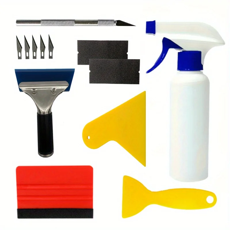 مجموعة أدوات لف السيارة من الفينيل ، ممسحة دقيقة ، أدوات تشذيب الحواف ، أدوات تلوين ، تشطيب احترافي ، 13 صى