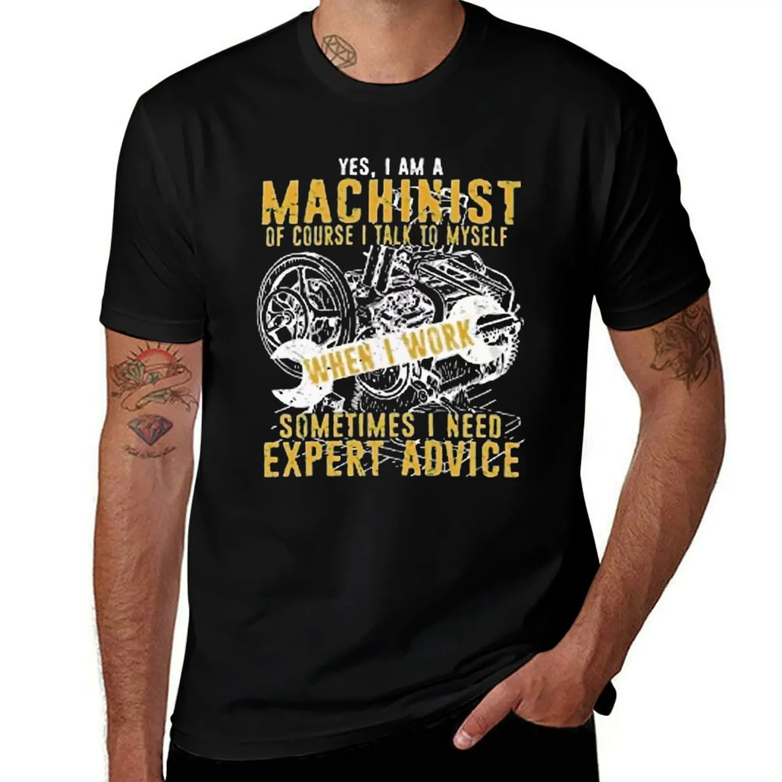 

Yes I Am A Machinist T-Shirt Active Wear Sports T-Shirt for Men