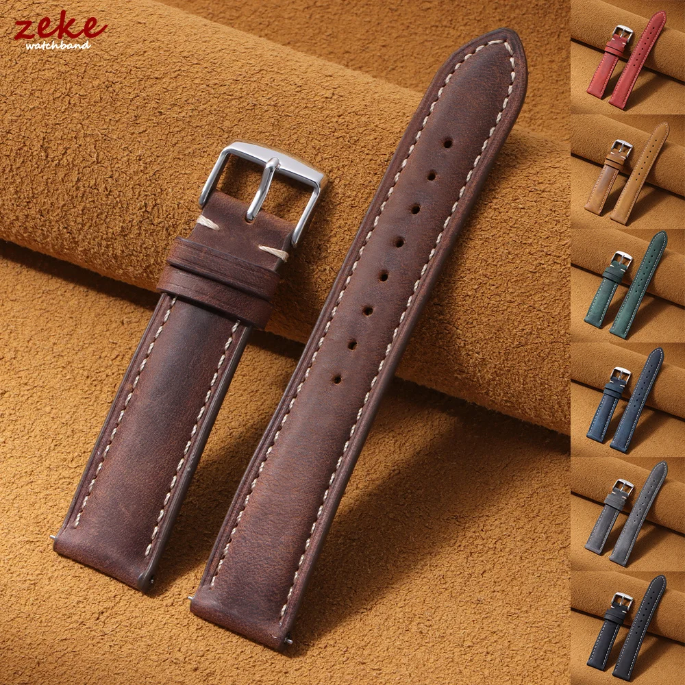 Leather Strap Quick Release - Vintage Wax Quick Release 18mm 20mm