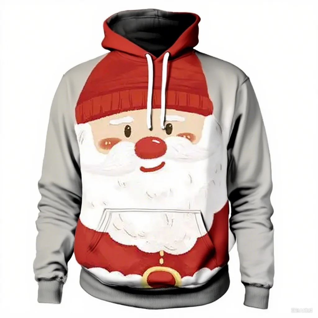 

Santa Claus 3D Graphic Print Hoodie Fashion Party Everyday Casual Long Sleeve Pullover Street Style Unisex New Loose Sweatshirts