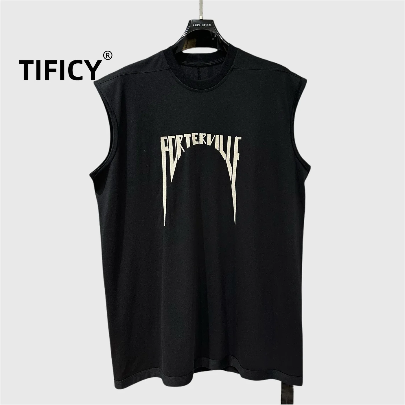 

High Street Summer New Printed Short Sleeved T-shirt Men's and Women's Round Neck Men's Clothing Loose Sleeveless Tanks Top