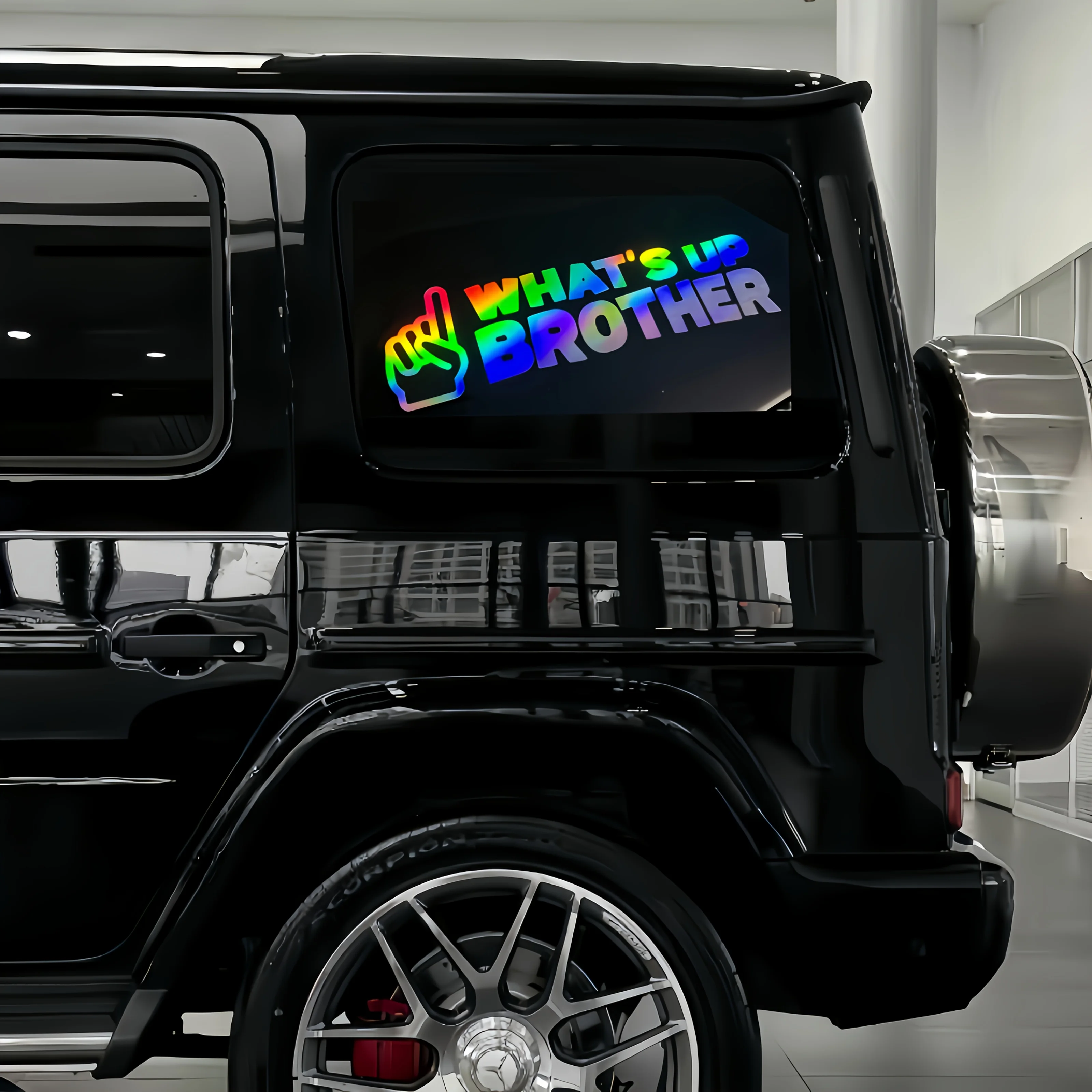 

Glossy Black and White Rear Window Stickers with Like Icons and Letters Brother, How Recently "Vinyl Car Stickers