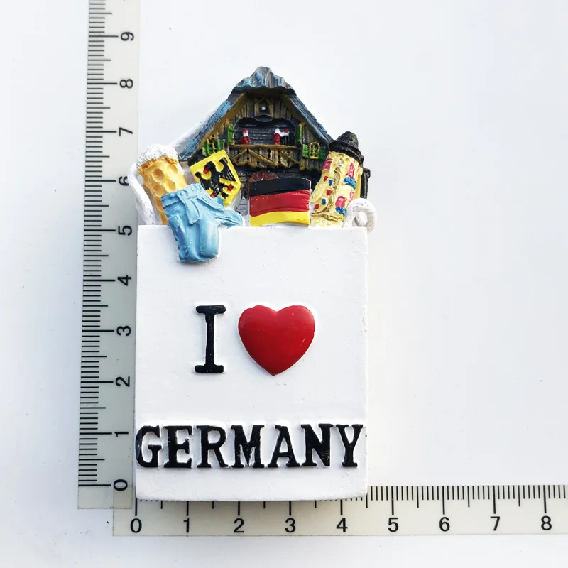 German gift bag  Fridge Magnets Travel 3D Memorial Magnetic Refrigerator