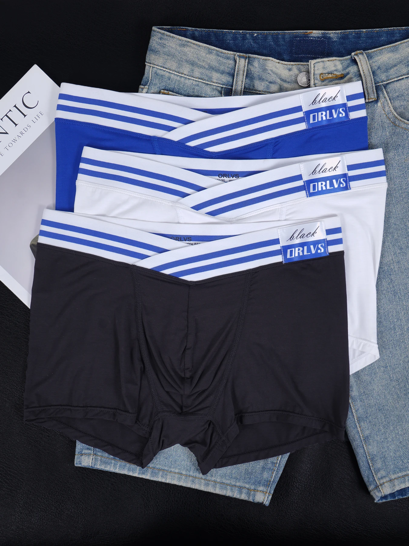 

Мужские трусы-боксеры с перекрестным поясом, 3 шт., эластичные, облегающие, мягкие, дышащие, прохладные, удобные.