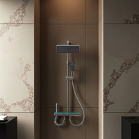 Intelligent Digital Display Shower Faucet Set Thermostatic Shower Head Exposed Luxury Rain Shower Piano Set for Hotel Bathroom