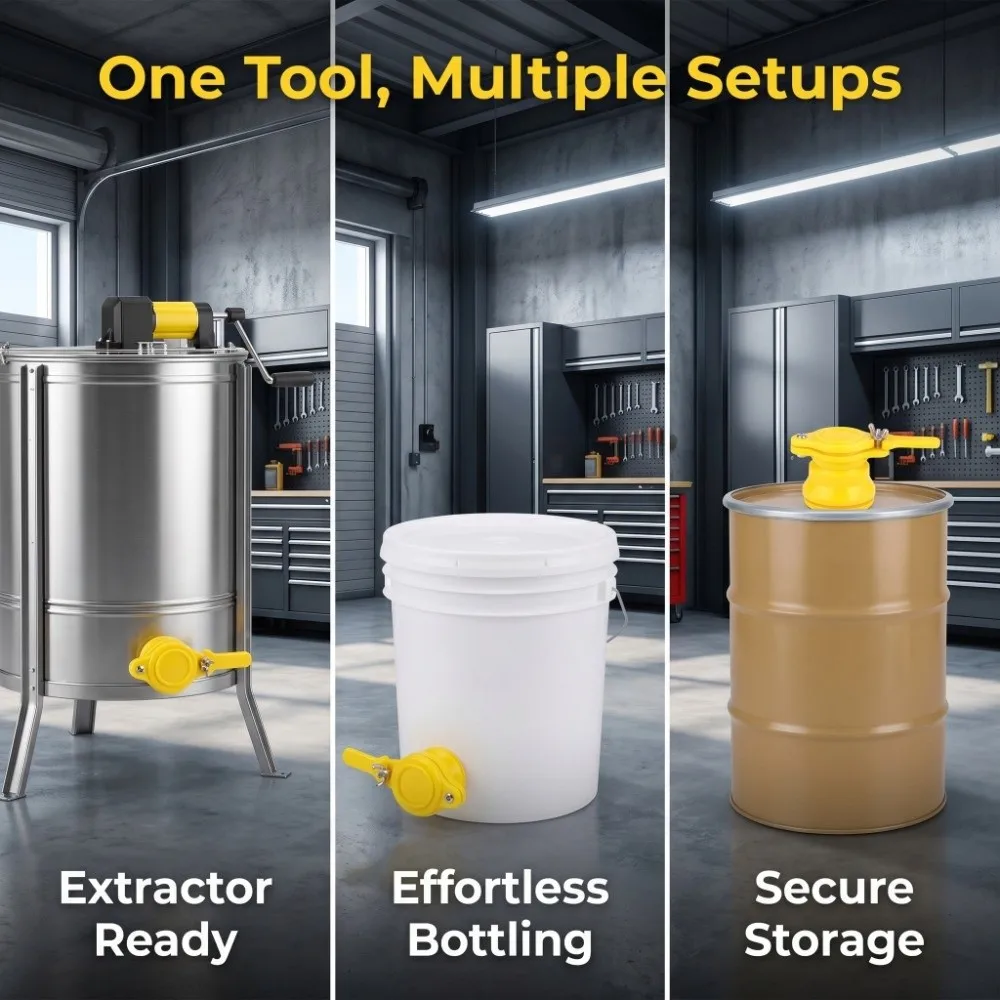 Removable Stainless Steel Honey Tap Durable Yellow Beekeeping Extractor Bottling Equipment Honey Regulation