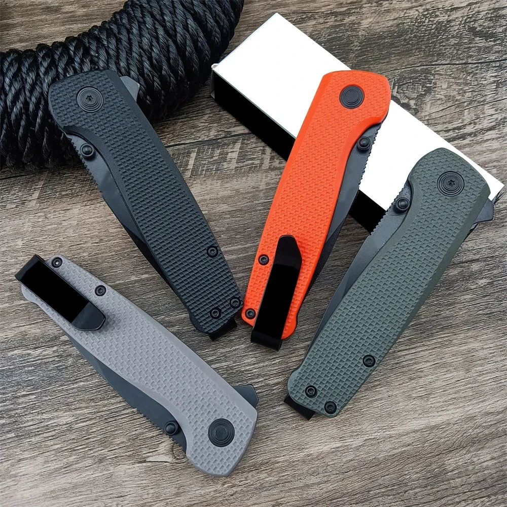 Outdoor Pocket Folding Knife Auxiliary Quick Open D2 Blade Nylon Fiber Handle Fliper Knife EDC Camping Hunting Tactical Tools