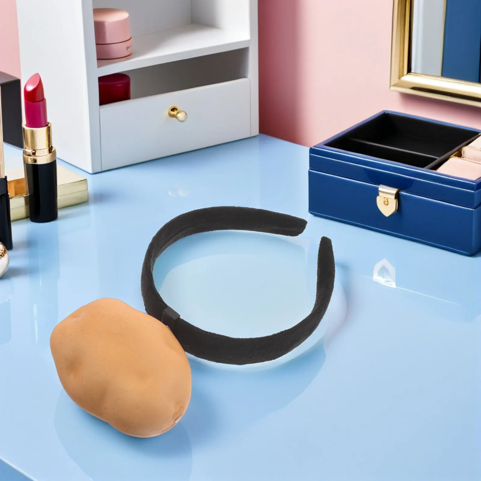 

Набор из 2 шт. забавных 3D-повязок на голову в виде картофеля, аксессуары для волос для костюмированных вечеринок, макияжа, спа-процедур, в виде еды