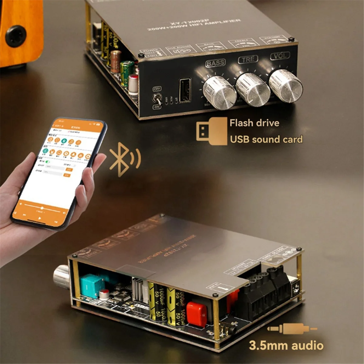 CCDD T2002P 200Wx2 Bluetooth Digital Power Amplifier Board TPA3223 Amplifier Board Subwoofer Theater Audio Stereo Amp Board