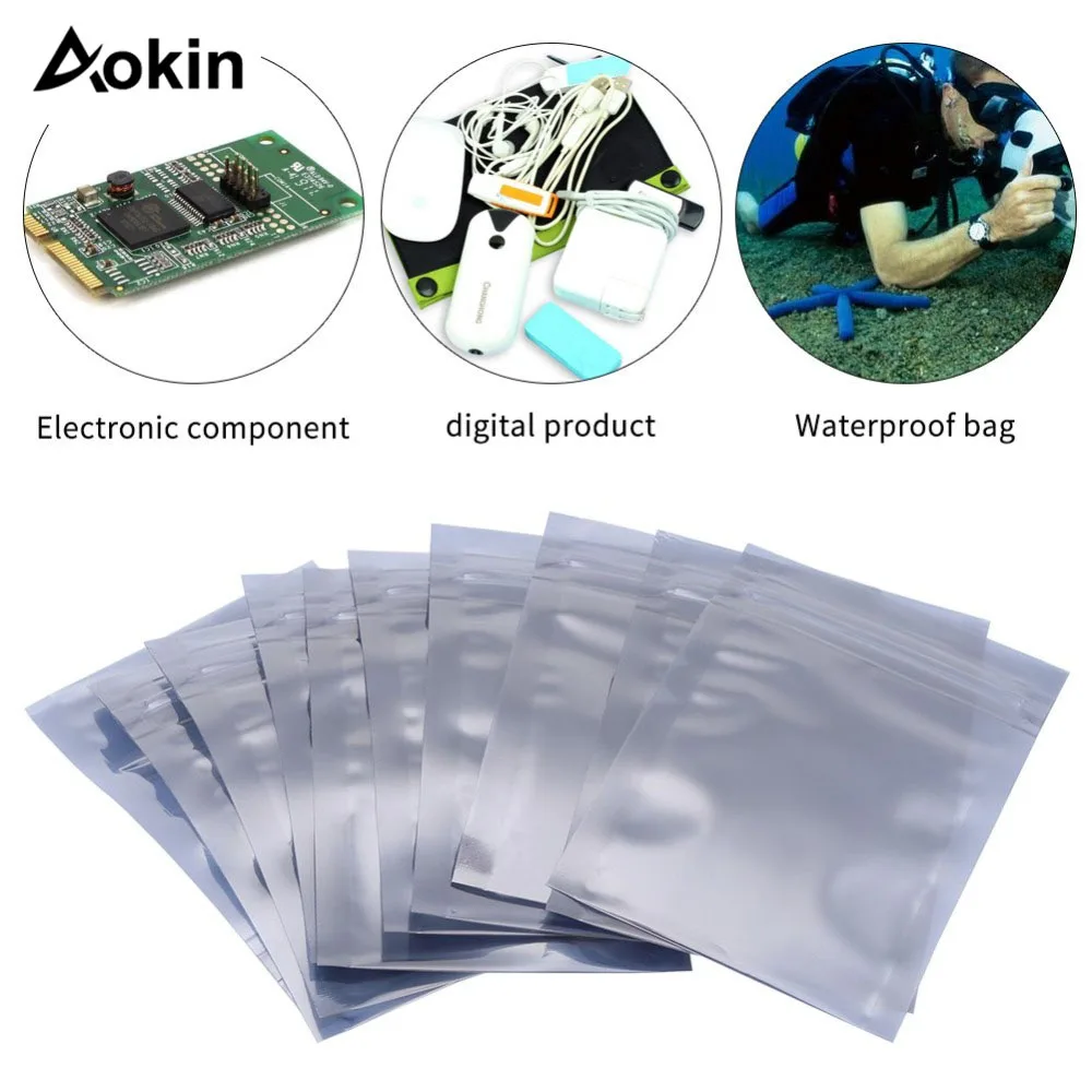 40Pcs Antistatic Resealable Bag Premium Anti Static Bags for SSD HDD and Other Electronic Devices 6x9cm 8x13cm 10x16cm 15x20