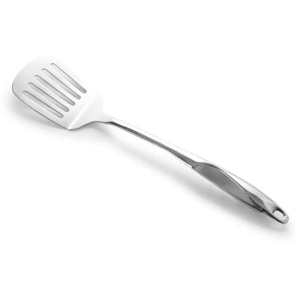 Stainless Steel Kitchen Utensil Set Ergonomic S Shape Hollow Handle Cooking Spatula Pasta Spoon Strainer Heat Resistant Tool