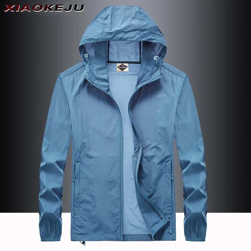 

Summer Windbreaker Men Camping Coat Male Jackets Men's Waterproof Man Hooded Spring Cut Wind for Cycling Sunscreen Clothing Mens