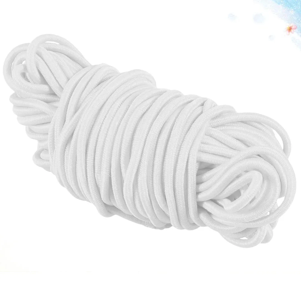 

100M 2.5Mm White Elastic Cord Round String For Diy Crafts Stretch Band Costume Sewing Mask Binding Ribbon Decor Band Accessory