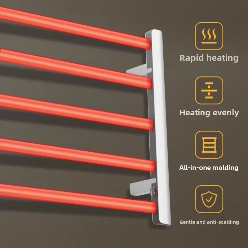 Aluminum Electric Towel Rack Portable Bathroom Heating Accessory Constant Temperature Dehumidifying Towel Rack,Bath Towel Dryer